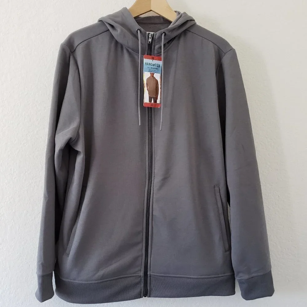 NWT - Hang Ten Men's Grey Fleece Hoodie With Soft Teddy Lining - Size M